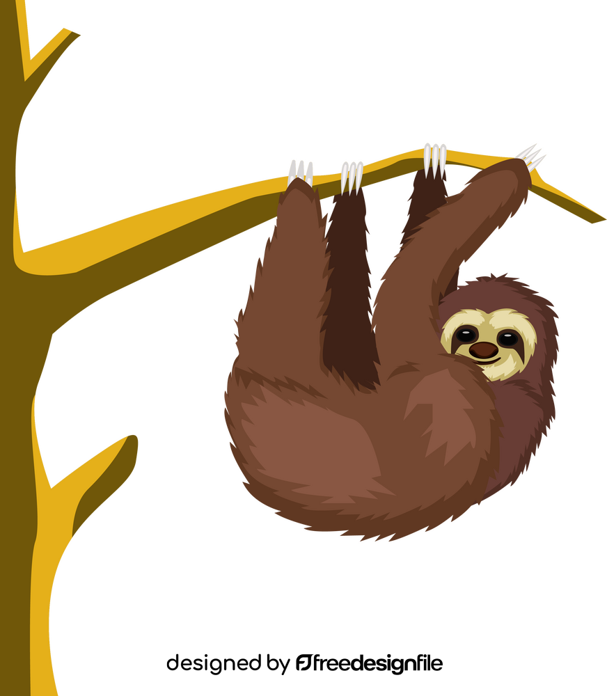 Cute sloth animal clipart