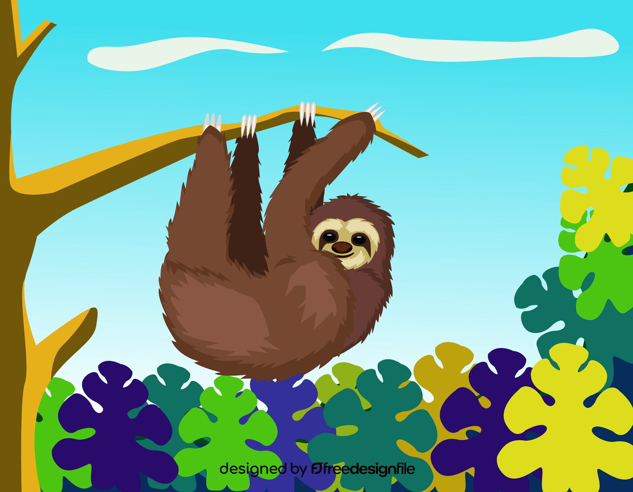 Cute sloth animal vector image