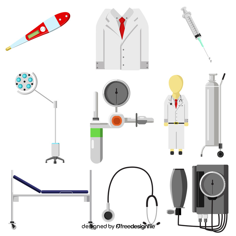 Healthcare professional, doctor set vector