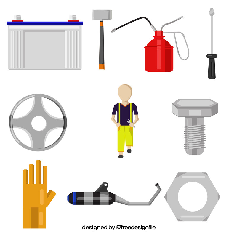 Mechanic icons set vector