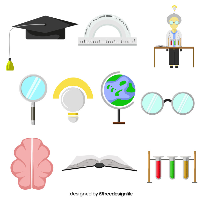 Professor icons set vector