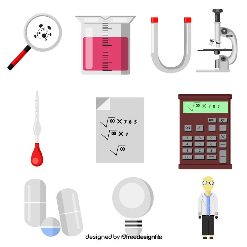 Scientist icons set vector