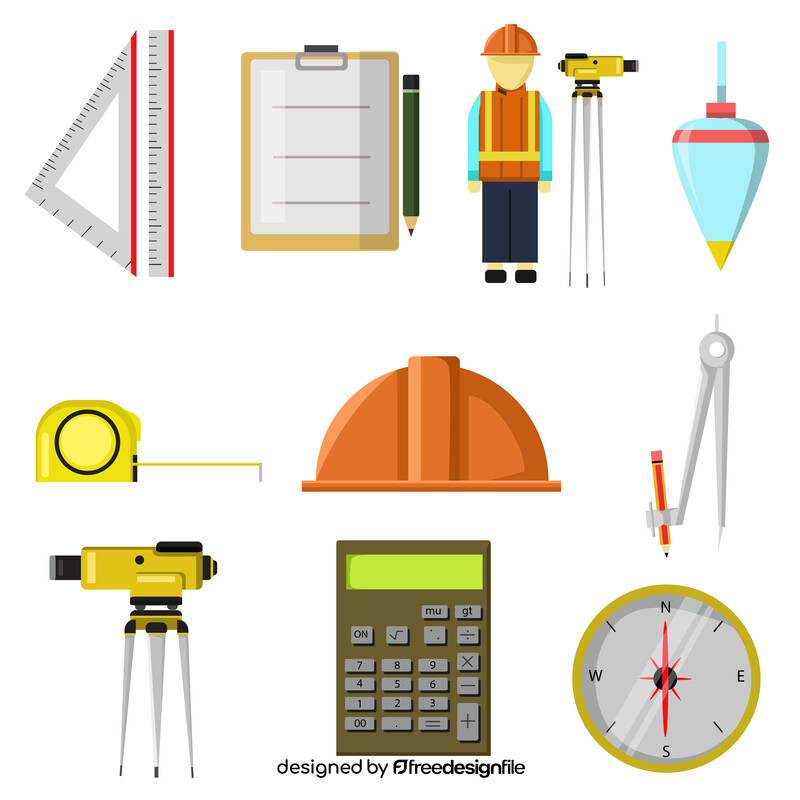 Surveyor icons set vector