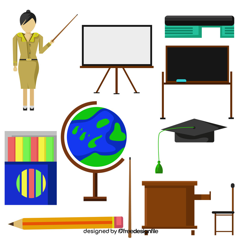 Teacher icons set vector