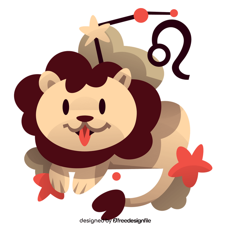 Leo zodiac sign drawing clipart