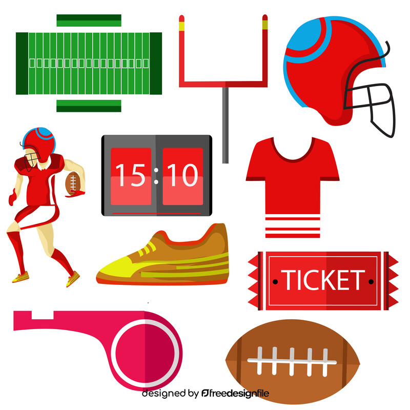 American football set vector