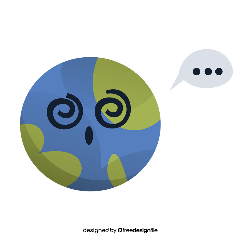 Cartoon earth with hypnotized eyes clipart