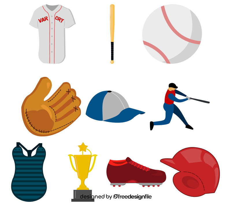 Baseball set vector