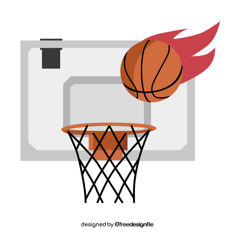 Basketball hoop and ball clipart