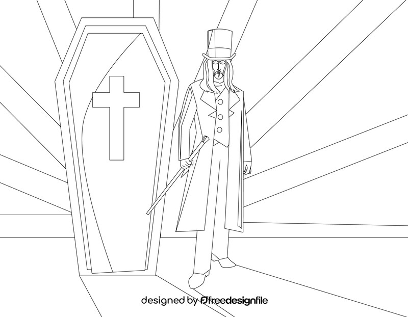 Count Dracula drawing black and white vector