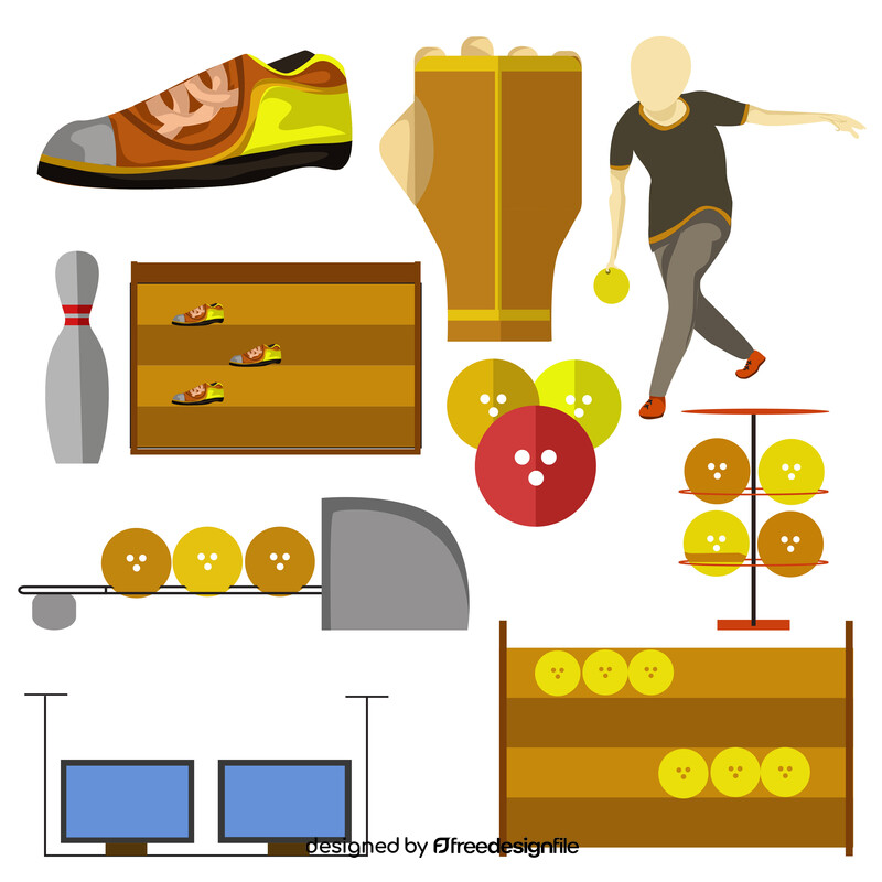 Bowling set vector