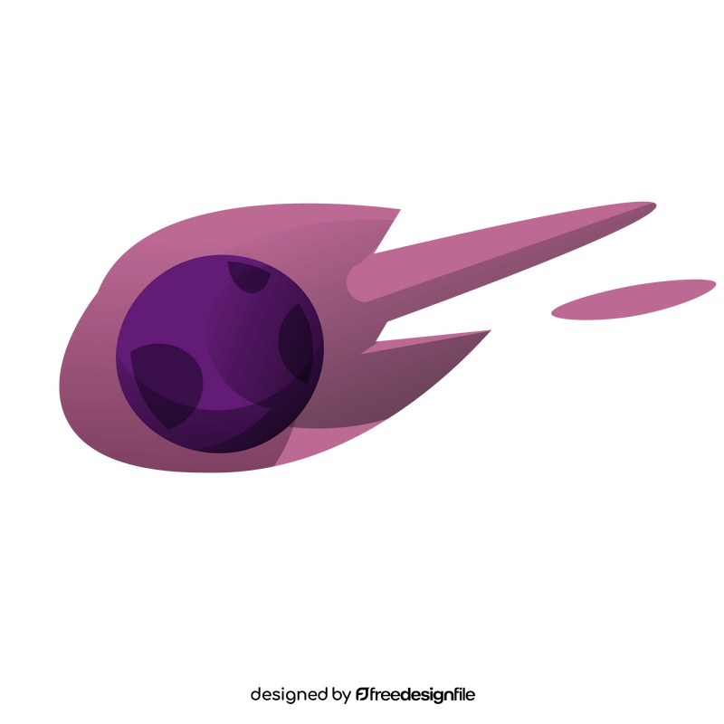 Purple comet cartoon clipart