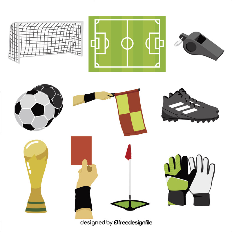 Football soccer set vector