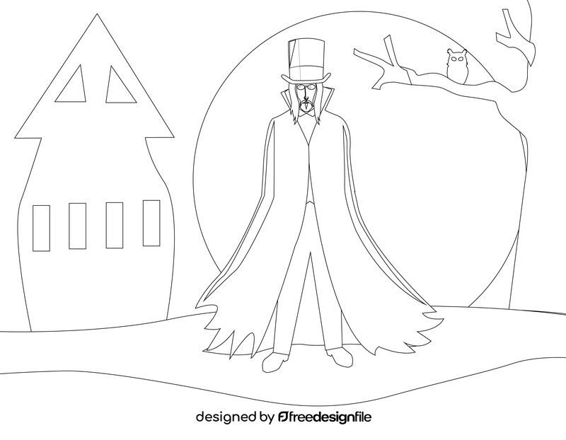 Count Dracula black and white vector