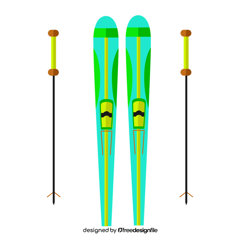 Skiing equipment skis and poles clipart