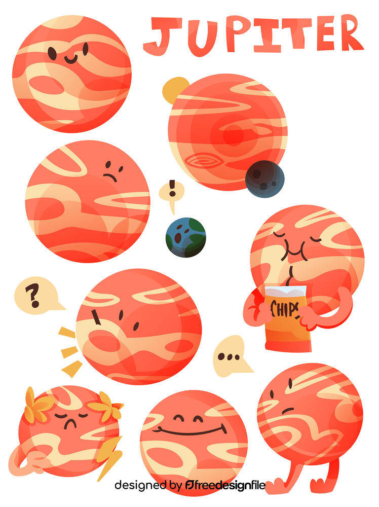 Cartoon jupiter planets vector