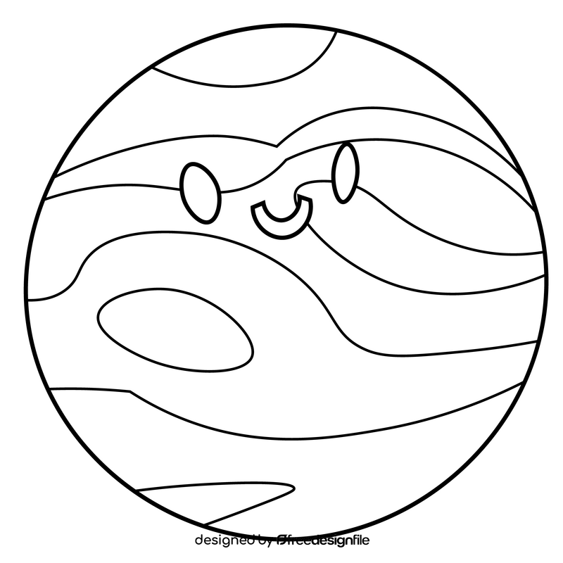 Happy jupiter smiling black and white clipart