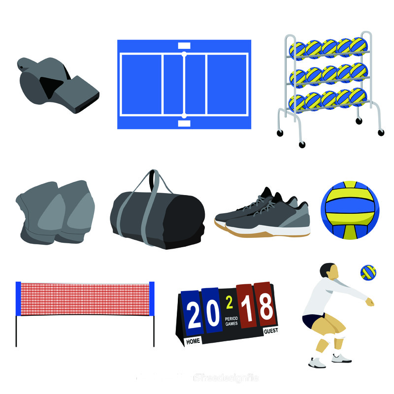 Volleyball set vector