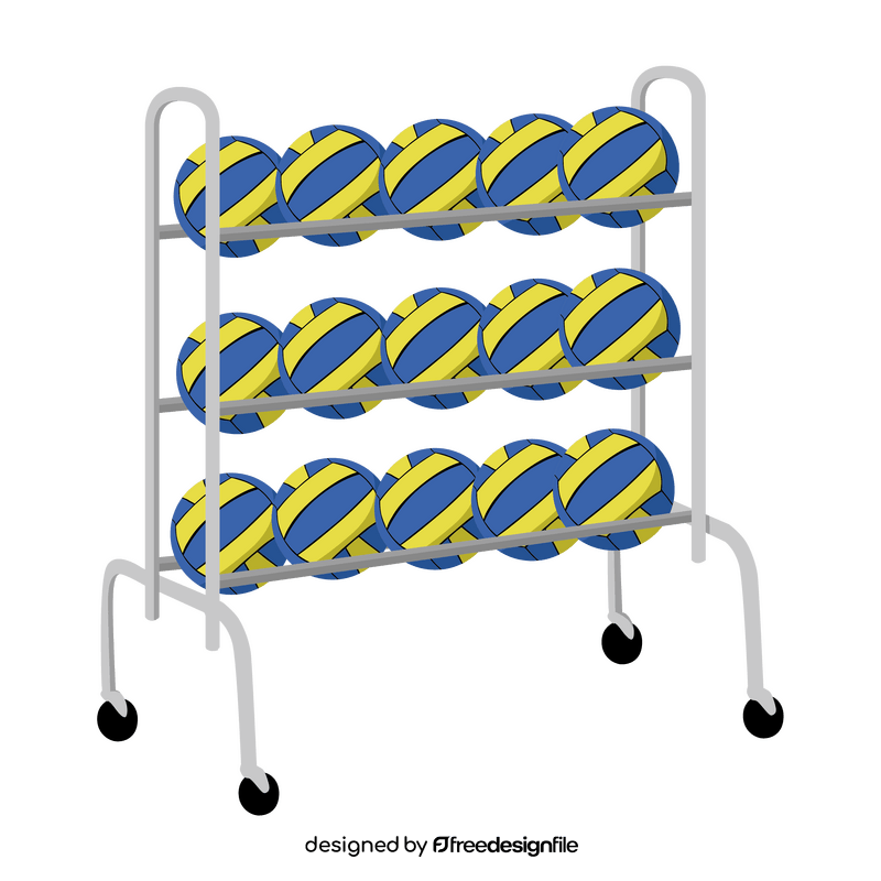 Volleyball ball rack clipart