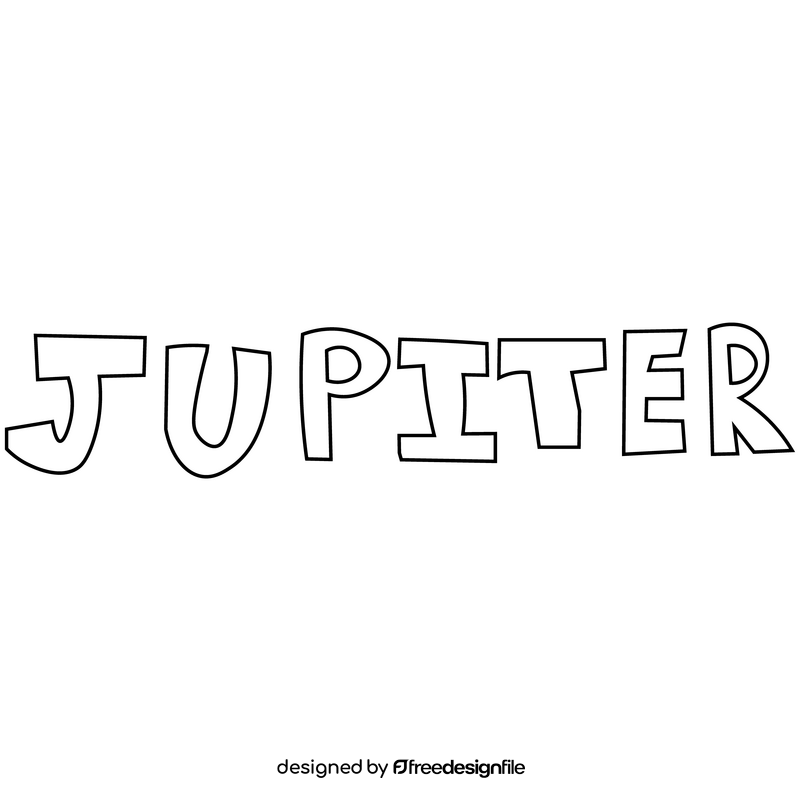 Jupiter logo black and white clipart