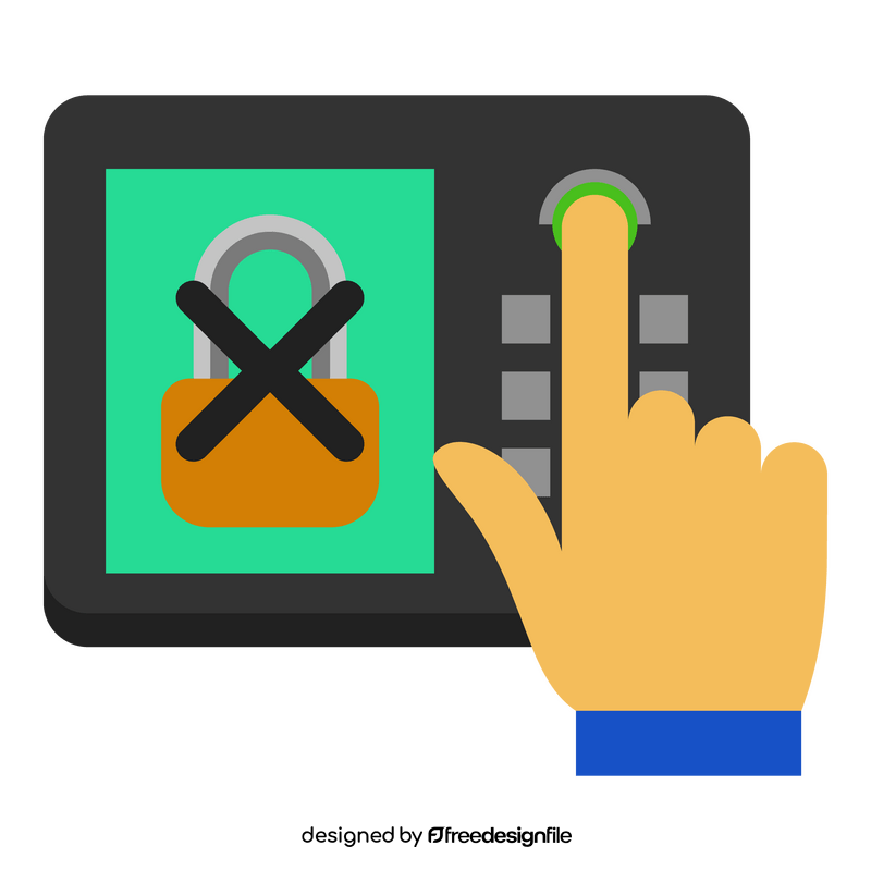 Biometric authentication rejected clipart