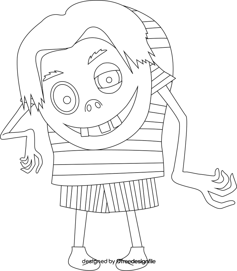 Edger chartoon character black and white clipart