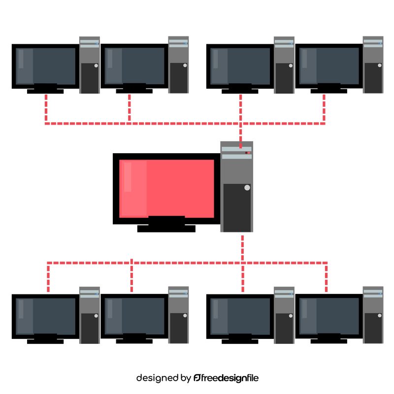 Distributed dos attack clipart