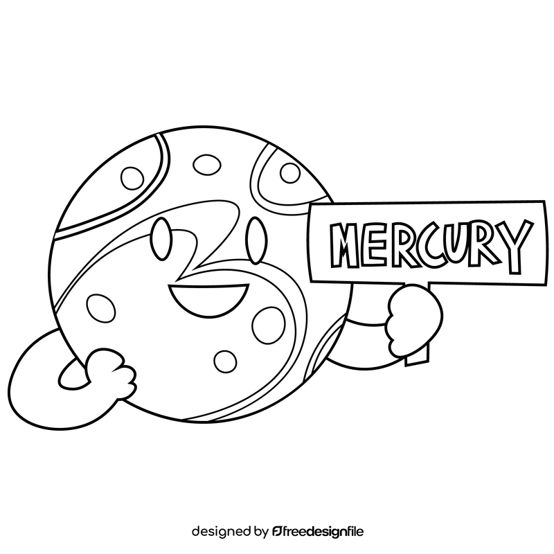Mercury icon, logo black and white clipart