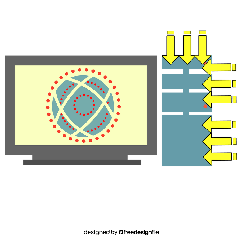 Traffic flood DDoS Attack clipart