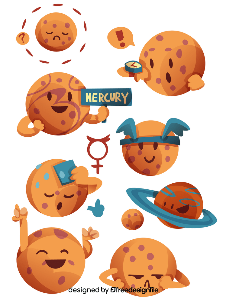Mercury planets emoji vector