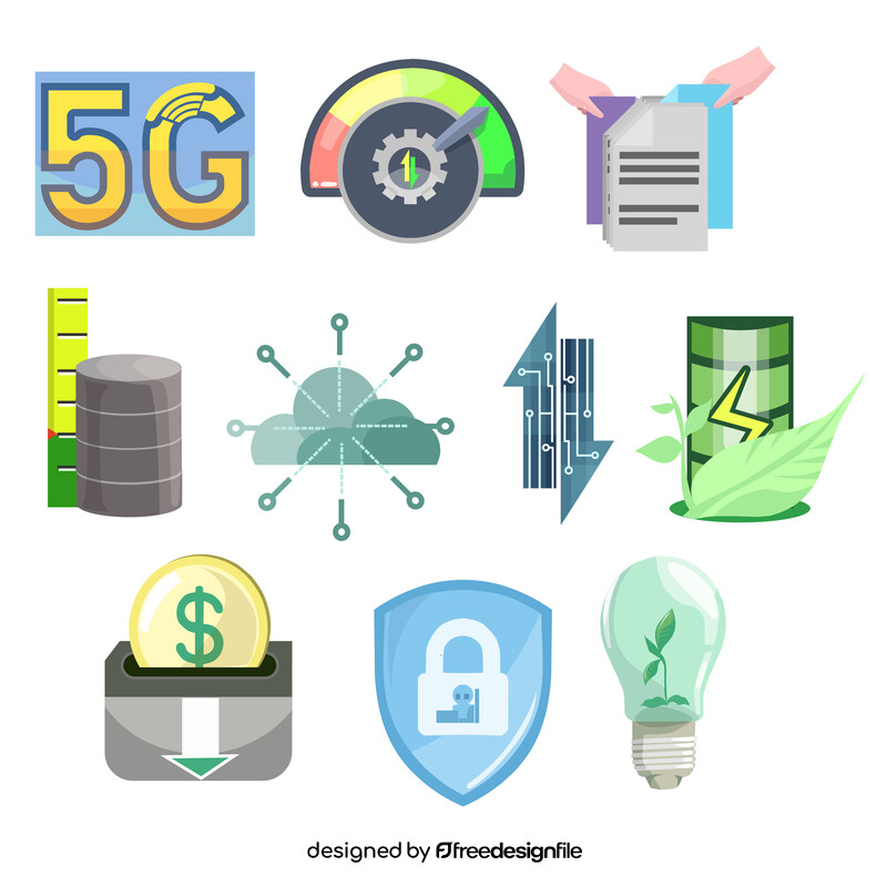 Edge Computing icon set vector