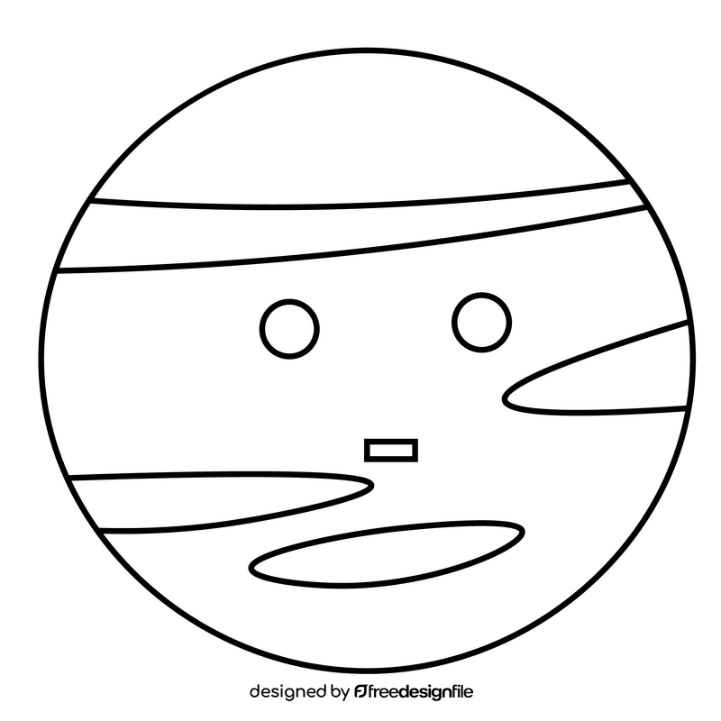 Neptune shocked illustration black and white clipart
