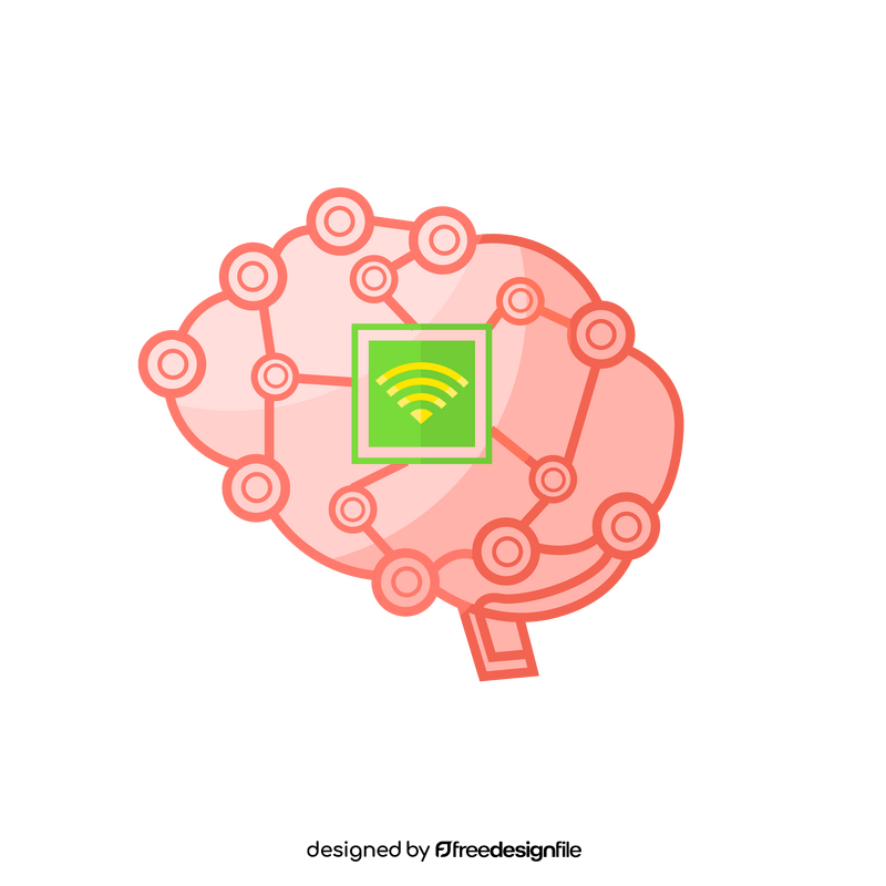 Wireless brain sensor clipart