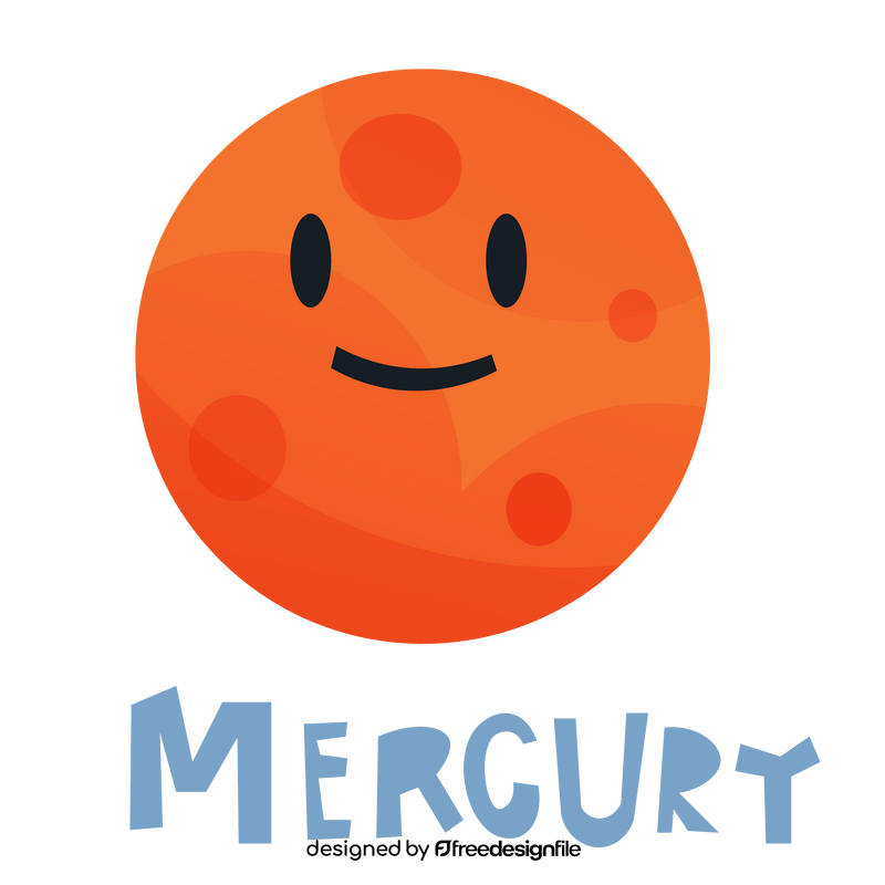 Cute mercury planet clipart