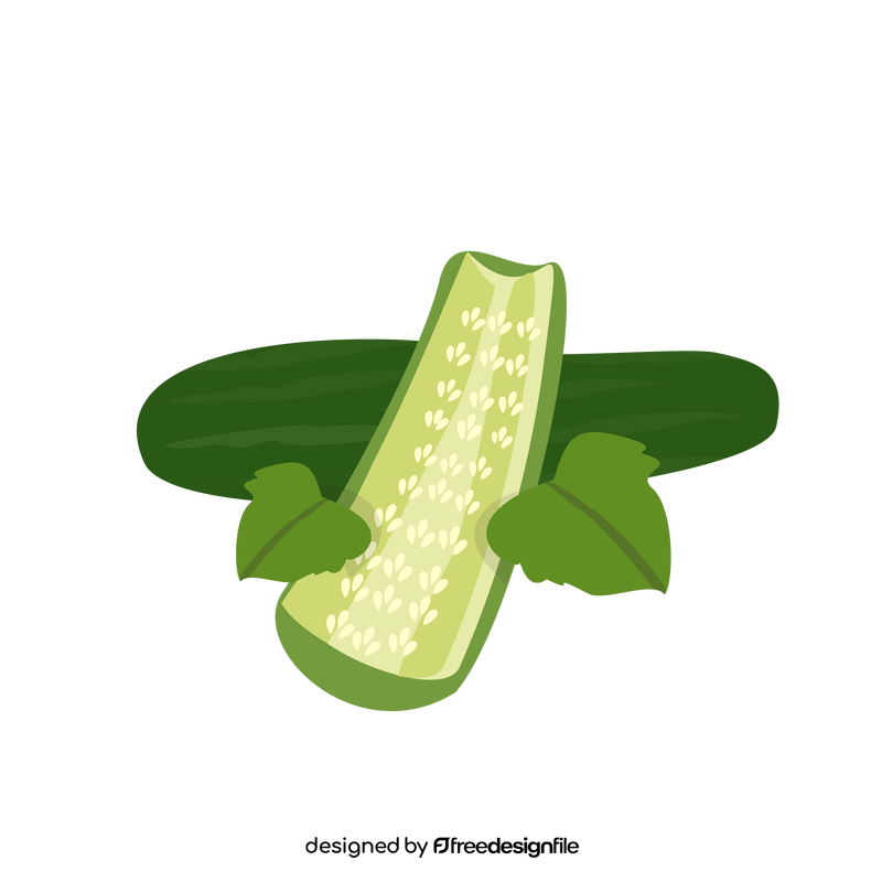 Cut in half cucumber clipart