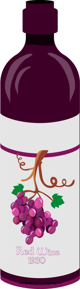 Bottle of wine clipart