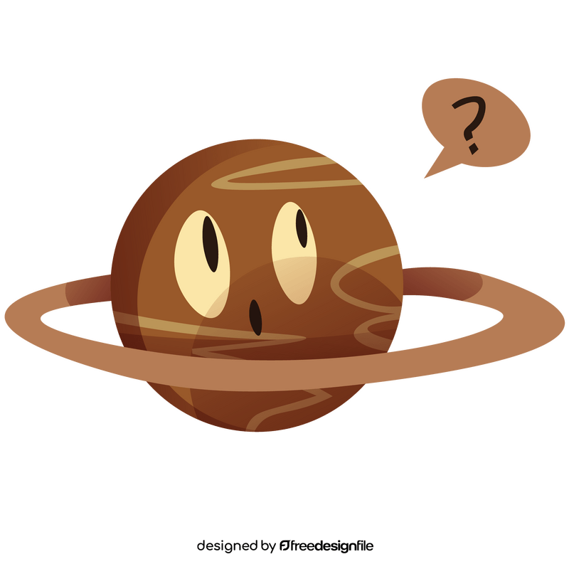 Saturn confused emoji clipart