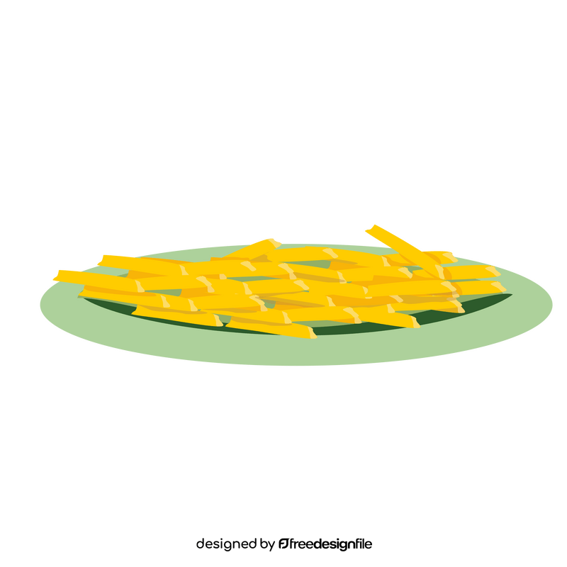 Fries on a plate illustration clipart