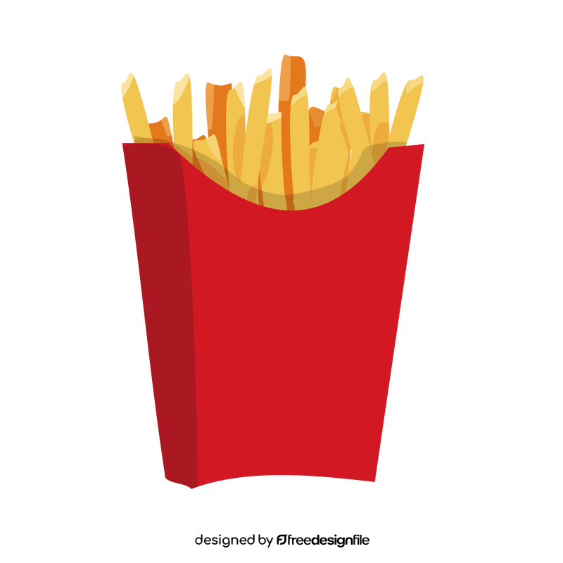 Fries in a box cartoon clipart