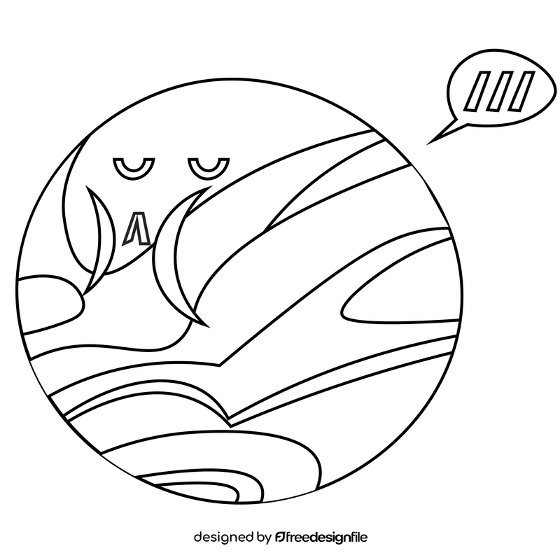 Sleeping jupiter cartoon black and white clipart