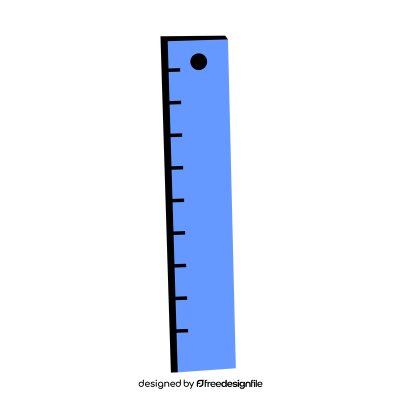 Blue ruler cartoon clipart