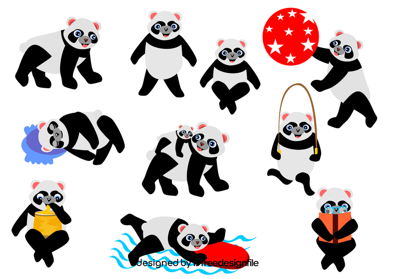 Panda bears vector