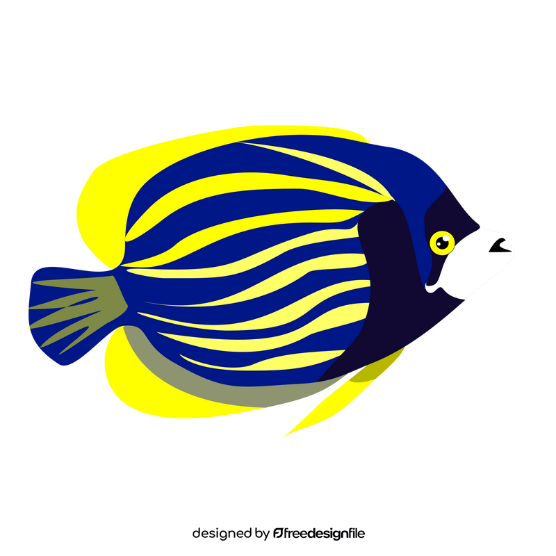 Yellow stripped tropical fish clipart