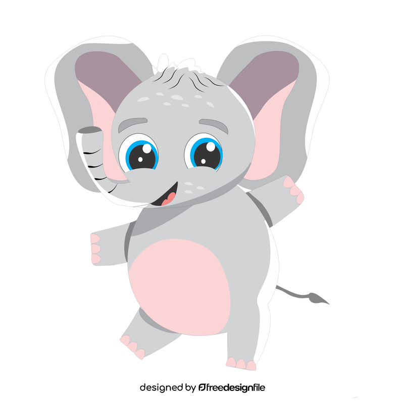 Baby elephant cartoon clipart