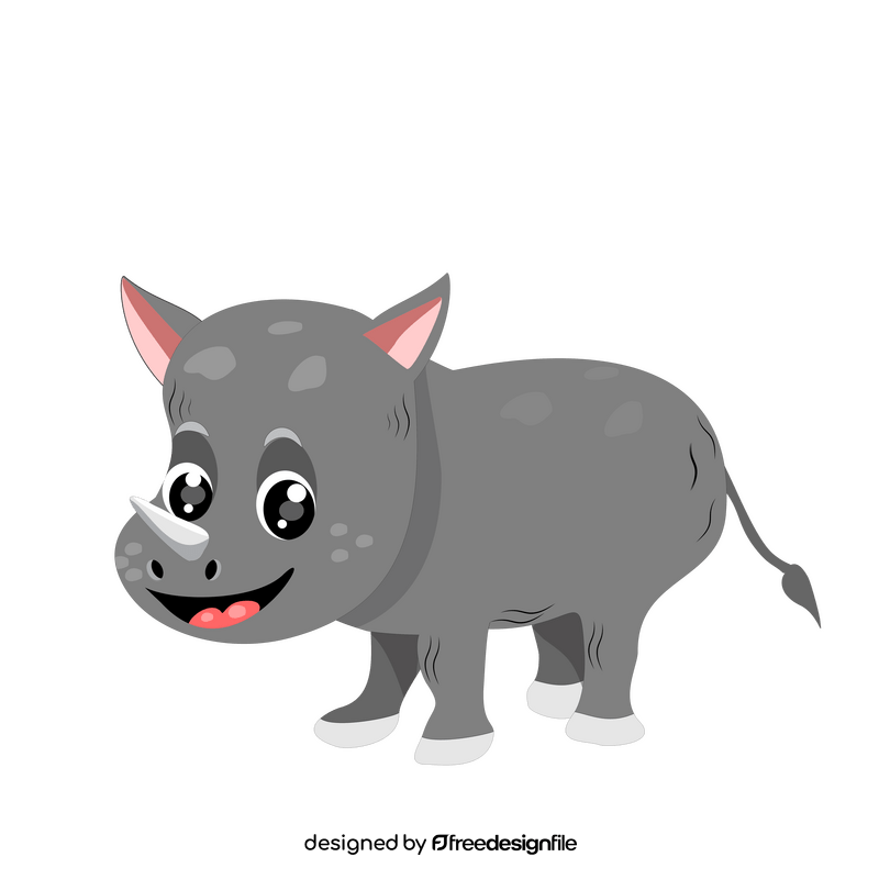 Cute baby rhino clipart