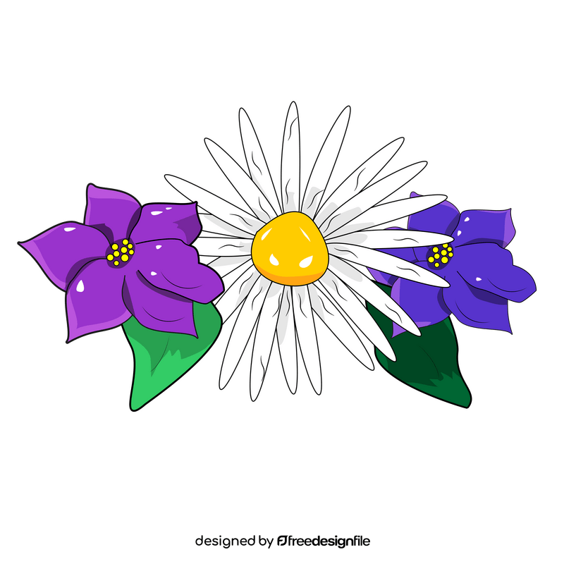 Free daisy and violets clipart