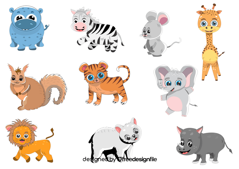 Cute baby animals vector