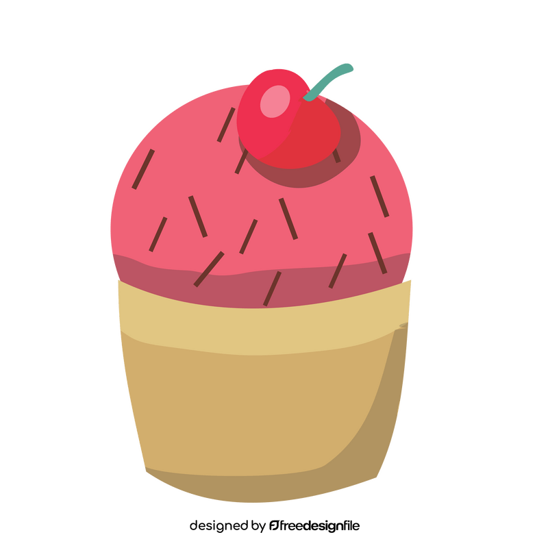 Cherry cupcake drawing clipart