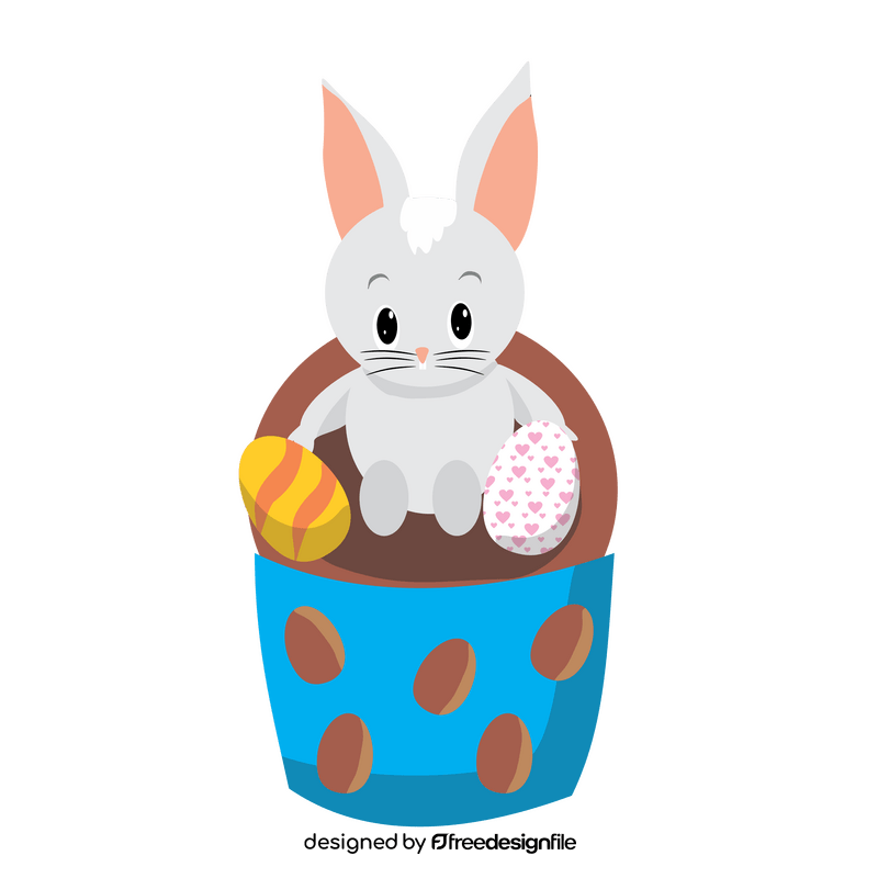 Cartoon bunny cupcake clipart