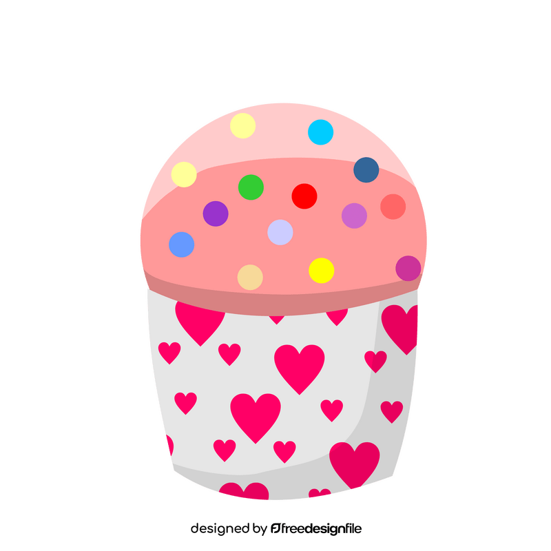 Rainbow cupcake clipart